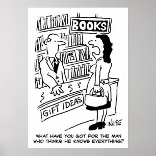 Frauen fragen bei einem Buchladen. Bookstore lusti Poster