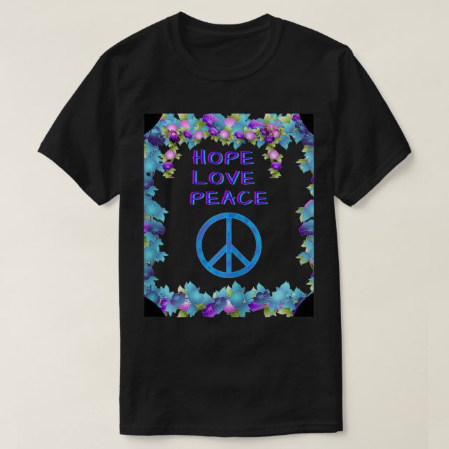 Frauen Frauen coole Blume mit Blumenmuster Frieden T-Shirt (Design vorne)