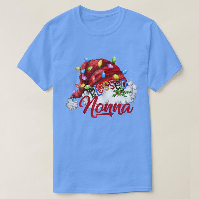 Frauen Frauen Selig Nonna Weihnachtsmannmütze Xmas T-Shirt (Design vorne)