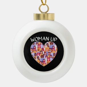 Frauen Frauenfeindlichkeit Frauenförderung Keramik Kugel-Ornament
