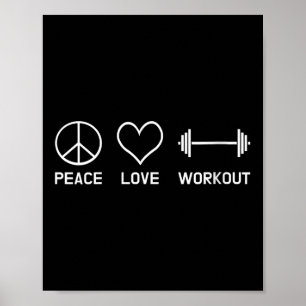 Frauen Frieden Liebe Workout Motivationsfitness-Sp Poster