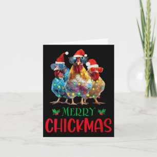 Frauen frohe Chickmas Ornament Lights Hühnerfarm Karte