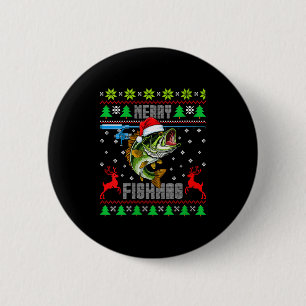 Frauen Frohe Fischweihnachten B Fisch Angeln Lusti Button