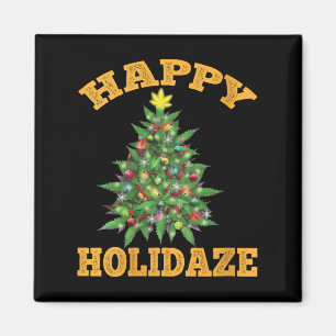 Frauen Frohe Holidaze Lustig Weed Weihnachten Ston Magnet