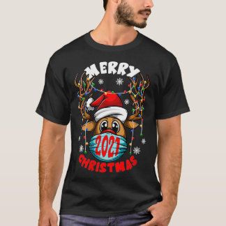 Frauen frohe Weihnachten 2021 Rudolph Reindeer in  T-Shirt