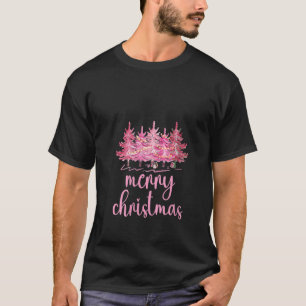 Frauen Frohe Weihnachten Rosa Weihnachtsbaum Santa T-Shirt