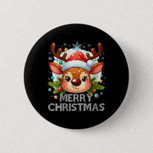 Frauen frohe Weihnachts-Niedliche Rentiere für Män Button