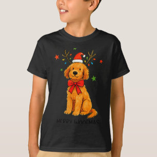 Frauen Frohe Woofmas Goldendoodle Hund Weihnachten T-Shirt