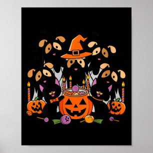Frauen Frohes Halloween-Hund Geist Halloween-Hund Poster