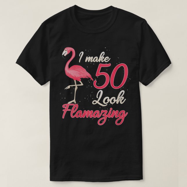 Frauen Funny 50 Jahre alt Frauen Geschenk Flamingo T-Shirt (Design vorne)