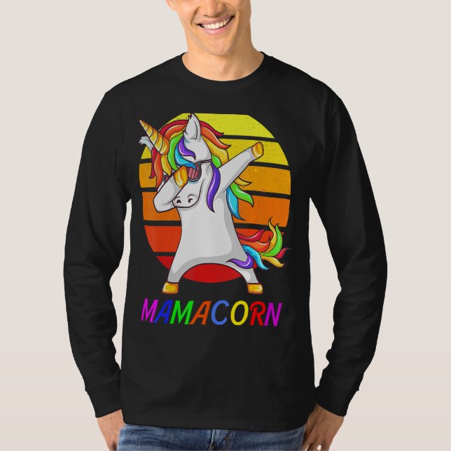 Frauen Funny Mamacorn Einhorn Kostüme Mama Mutter T-Shirt (Vorderseite)
