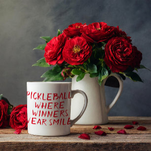 Frauen Funny Pickleball, wo die Gewinner lächeln Kaffeetasse