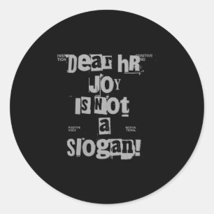 Frauen Funny Work T-Shirt Liebe HR, Joy ist kein S Runder Aufkleber