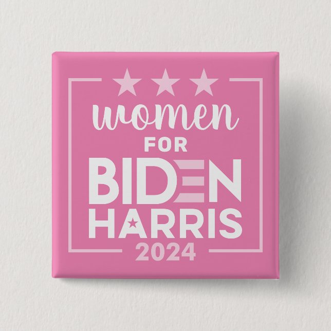 Frauen für Biden Harris - rosa Design 2024 Button (Vorderseite)