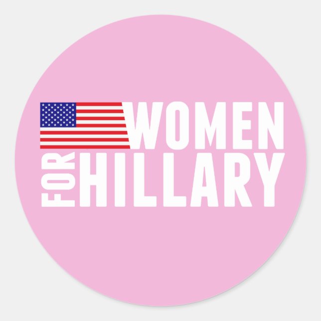 Frauen für Hillary Pink Runder Aufkleber (Vorderseite)