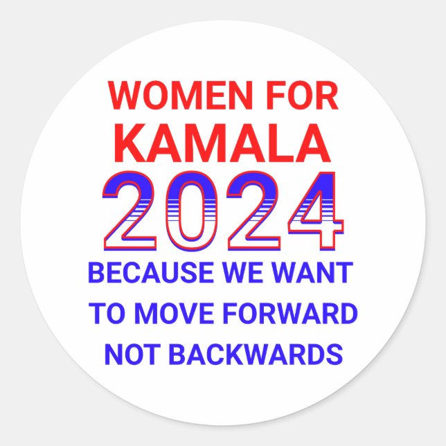 Frauen für Kamala Harris 2024 Wahl Runder Aufkleber (Vorderseite)