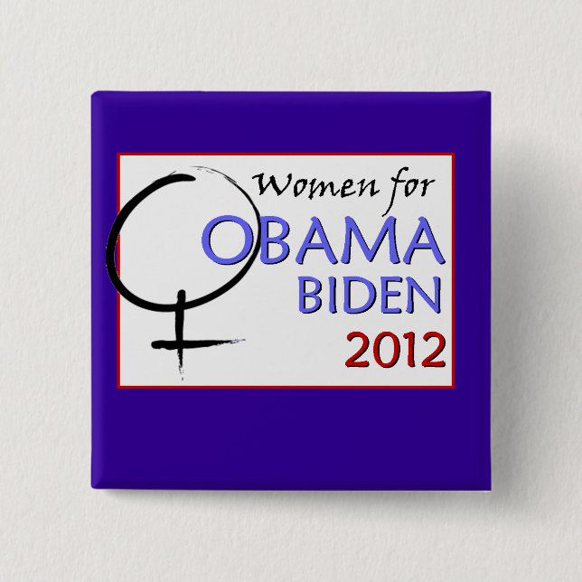 Frauen für Obama--Bidenknopf Button (Vorderseite)
