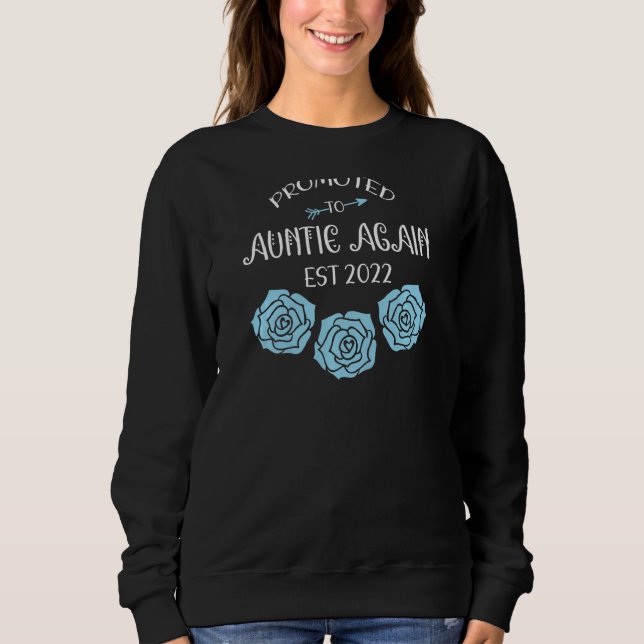 Frauen für Tante 2022 Mama Blume Blue Ba befördert Sweatshirt (Vorderseite)