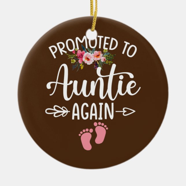 Frauen für Tante wieder Blume New Auntie befördert Keramik Ornament (Vorne)