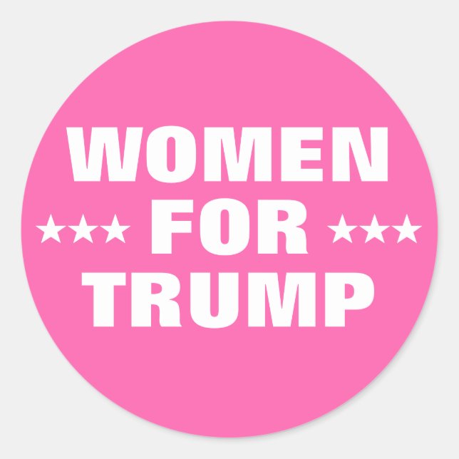 Frauen für Trump-Wahl MAGA Pink Runder Aufkleber (Vorderseite)