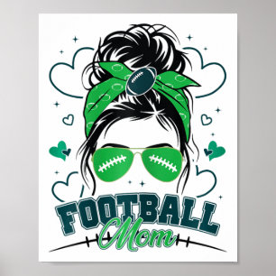 Frauen Fußll Mama Mess Bun Fußll Liebe Fußll Spiel Poster
