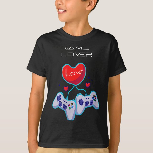 Frauen Gamer Couple Liebe Gamepad Spaß Theme T-Shirt (Vorderseite)