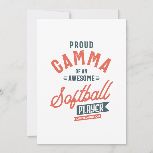 Frauen Gamma einer Softball-Spielerin Muttersprach Einladung (Vorderseite)