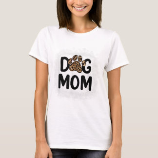 Frauen gebleicht Hunde Mama Hund Mama Paw Leopard T-Shirt