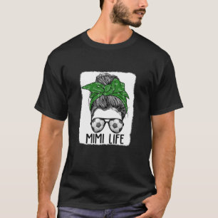 Frauen gebleicht Soccer Mimi Messy Bun Mama Life M T-Shirt