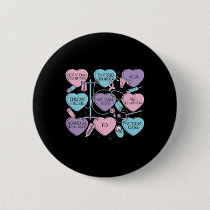 Frauen Geburtshilfe Valentinstag Krankenschwester Button