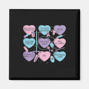 Frauen Geburtshilfe Valentinstag Krankenschwester  Magnet