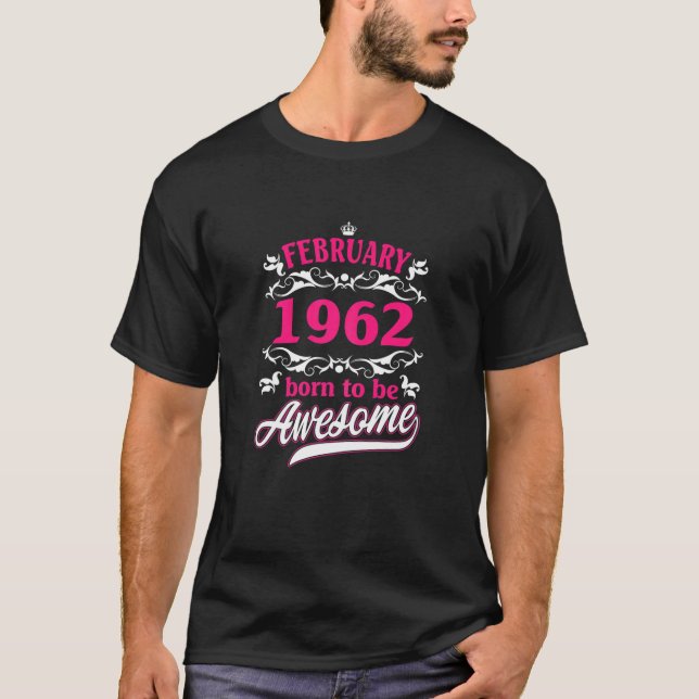 Frauen Geburtstag Vintage Bekleidung Februar 1962  T-Shirt (Vorderseite)