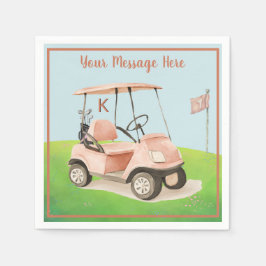 Frauen Geburtstagsruhestand Golf Theme Monogram Serviette