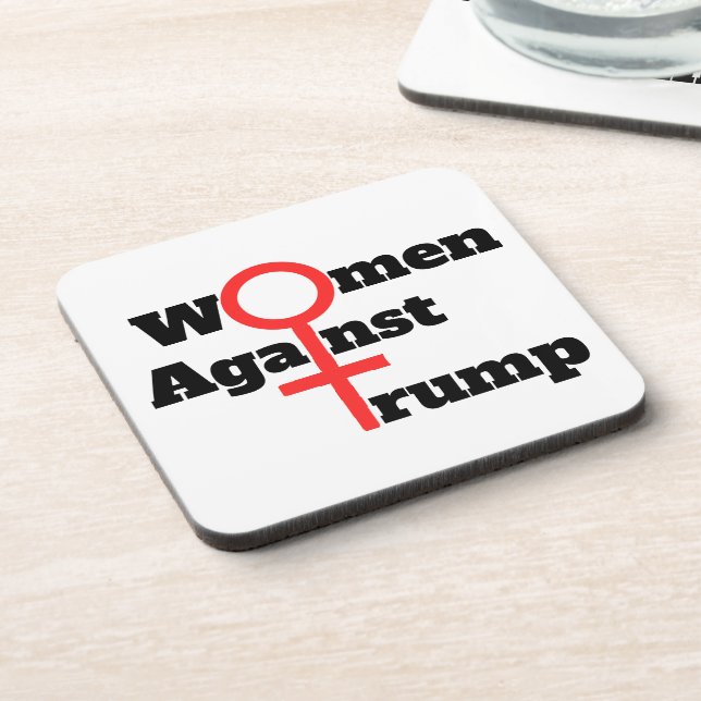 Frauen gegen Trump als Getränkekoaster Getränkeuntersetzer (Linke Seite)