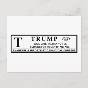 Frauen gegen Trump-Warnschild Postkarte