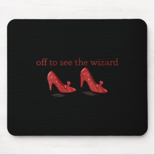 Frauen gehen zum Zauberer vintage rubinrot Mousepad