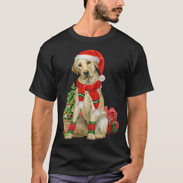 Frauen Gelbe Labrador Labrador Weihnachtsbaum Lieb T-Shirt (Vorderseite)