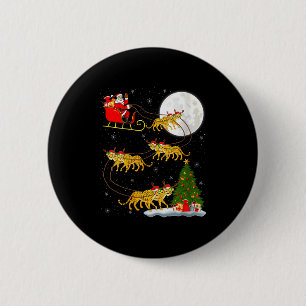 Frauen Gepard Weihnachtsmann Schlitten Fliegender  Button
