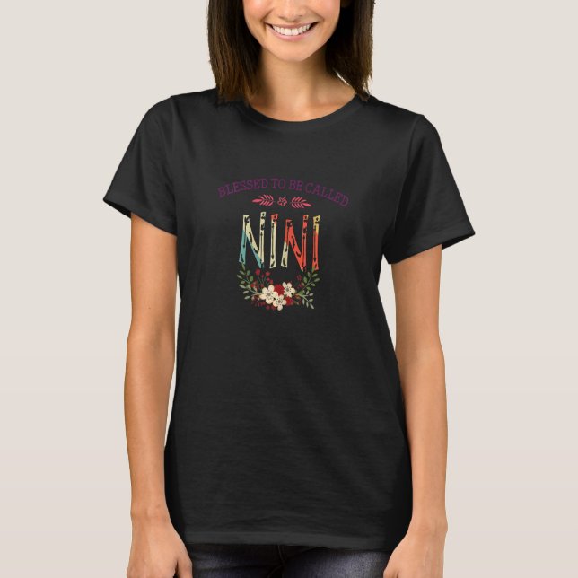 Frauen gesegnet, als NINI Floral Funny Moth bezeic T-Shirt (Vorderseite)