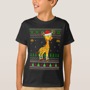 Frauen Giraffe hässliche Weihnachtspullover Urlaub T-Shirt