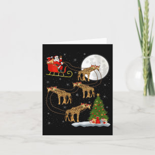 Frauen Giraffe Weihnachtsmann Schlitten Fliegende  Karte