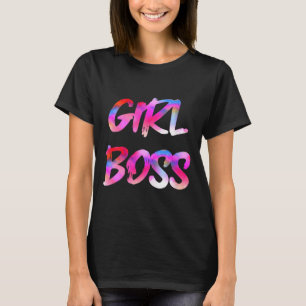Frauen Girl Boss V-Ausschnitt T-Shirt