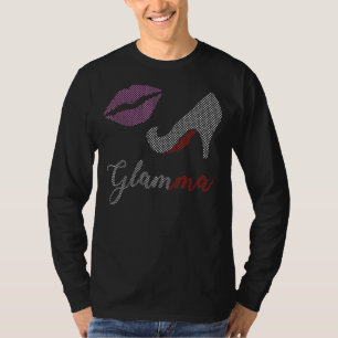 Frauen Glamma Kiss und High Heel bester Muttertag T-Shirt