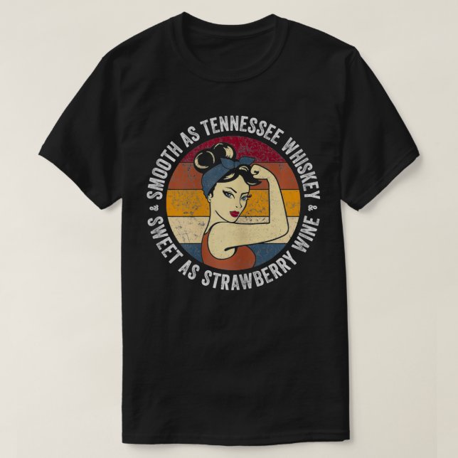 Frauen glatt wie Tennessee Whiskey Sweet Strawber T-Shirt (Design vorne)