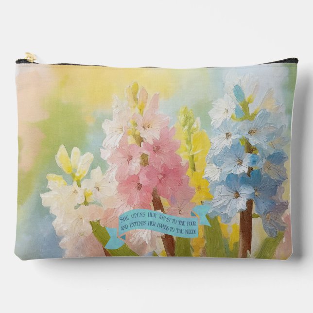 Frauen Glaubensbibel, Hyazinthe-Blume, Muttertag Zubehörtasche (Vorderseite)