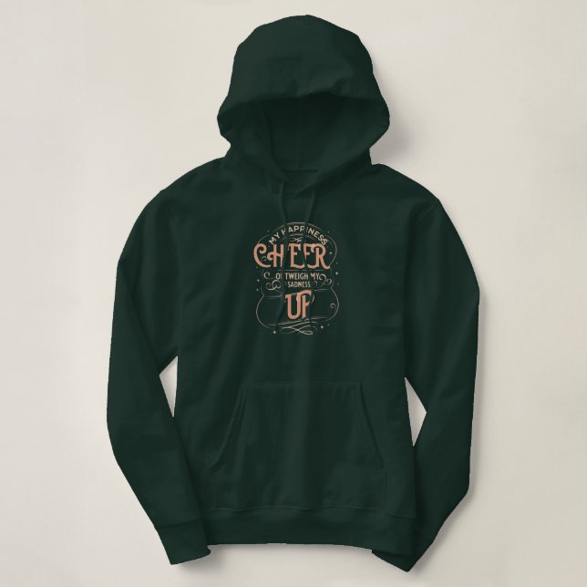 FRAUEN-GLÜCK PULLOVER MIT KAPUZE ZUM AUFMUNTERN (Design vorne)