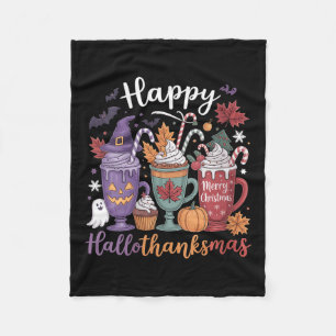 Frauen glücklich Hallothanksmas Kaffee Lover Hallo Fleecedecke