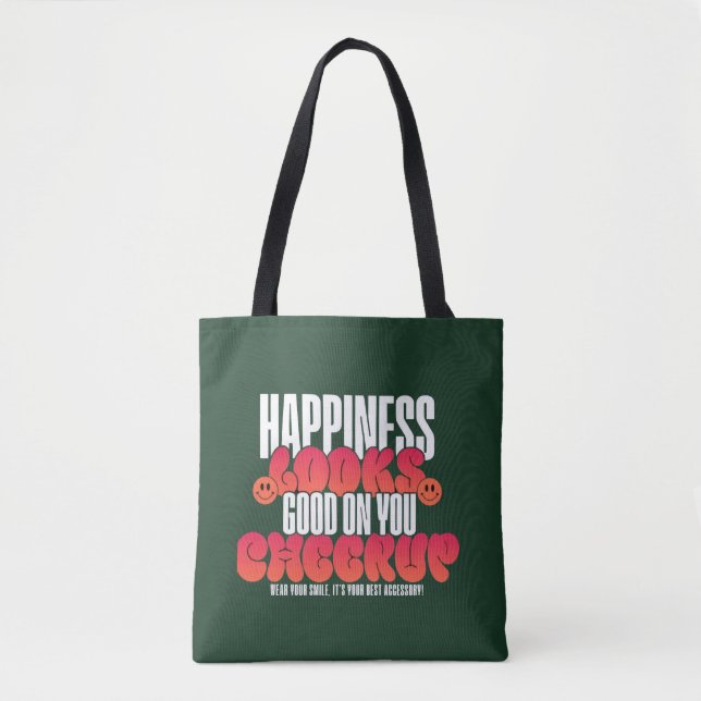 FRAUEN GLÜCKLICHER BLICK ERMUTIGUNG TOTEBAG  (Vorderseite)