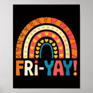 Frauen Glücklicher Freitag Fri-yay Lehrer Schule M Poster