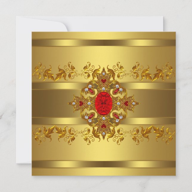 Frauen Gold 50. Geburtstagsparty Einladung (Vorderseite)